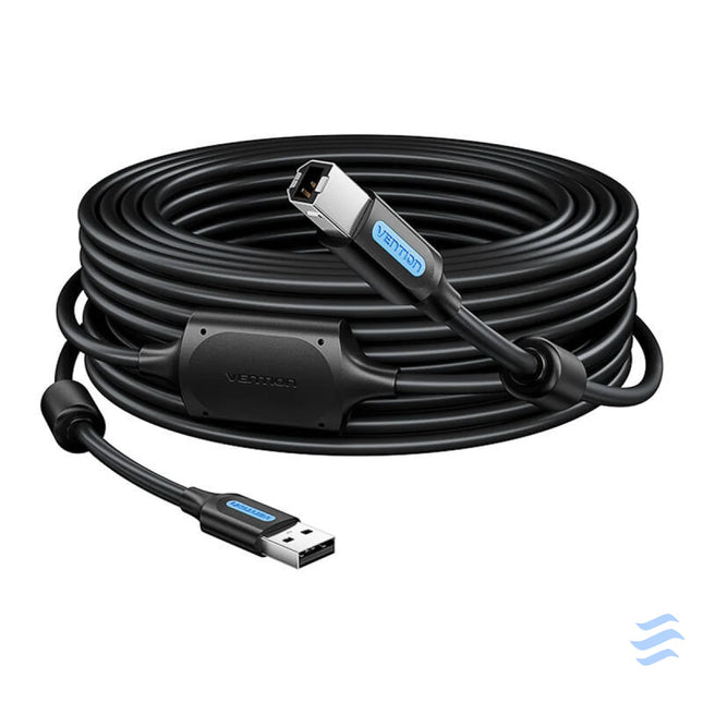 USB 2.0 A to USB B cable with ferrite core Vention COQBL 2A 10m Black PVC USB cables
