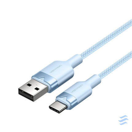 USB 2.0 A to USB C 3A cable Vention CTNLH 2M (blue) USB cables