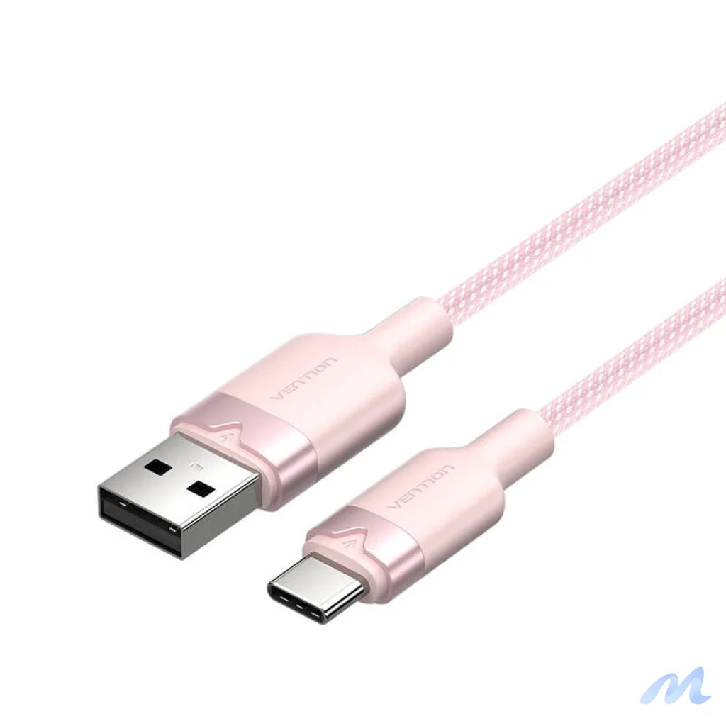 USB 2.0 A to USB-C 3A cable Vention CTNPH 2M (pink)