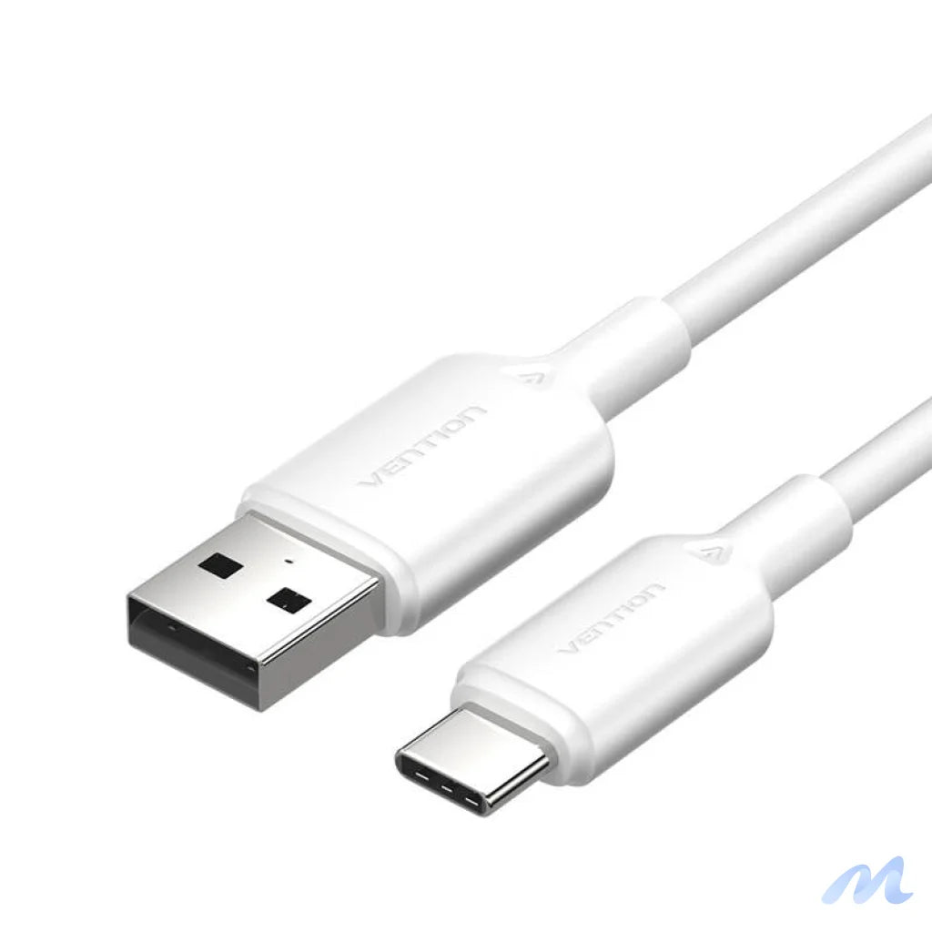 USB 2.0 A to USB-C 3A cable Vention CTQWH 2M (white)