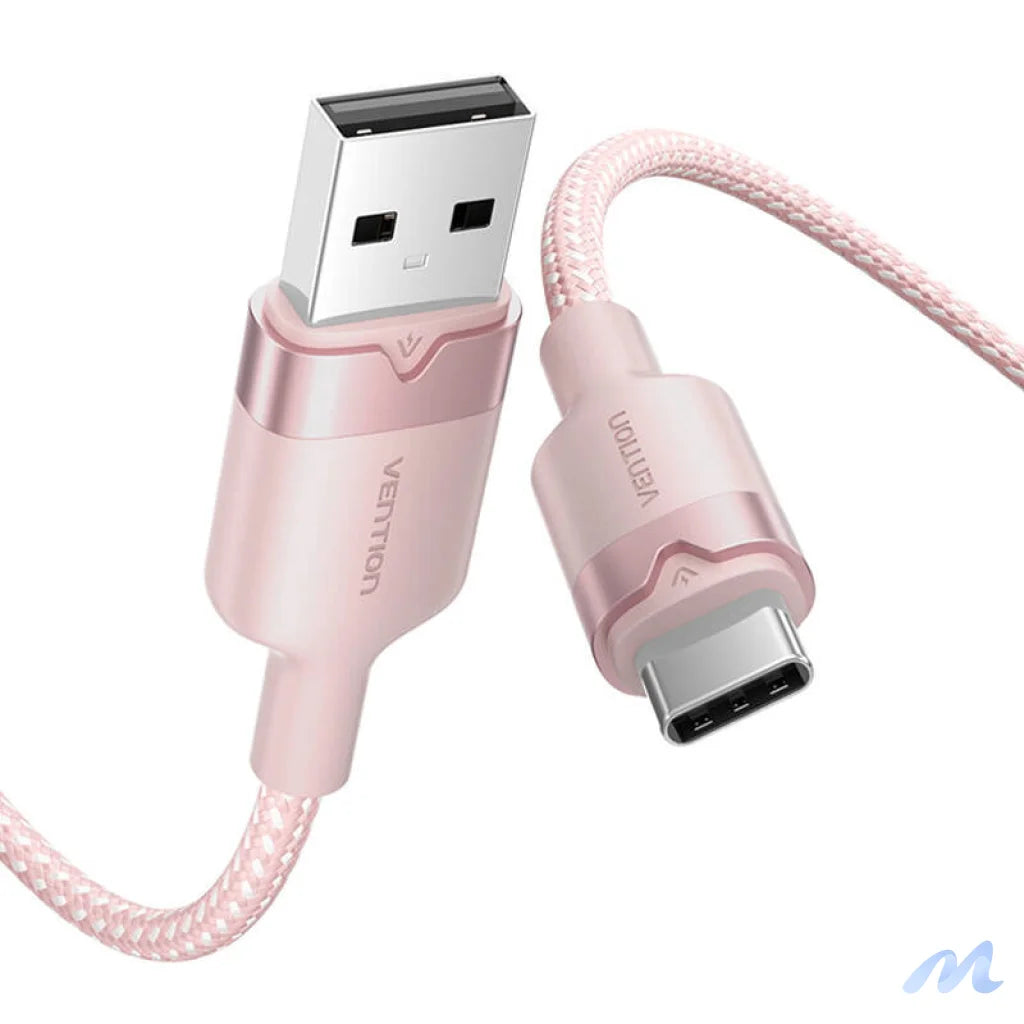 USB 2.0 A to USB-C 3A Vention CTNPF 1M cable (pink)