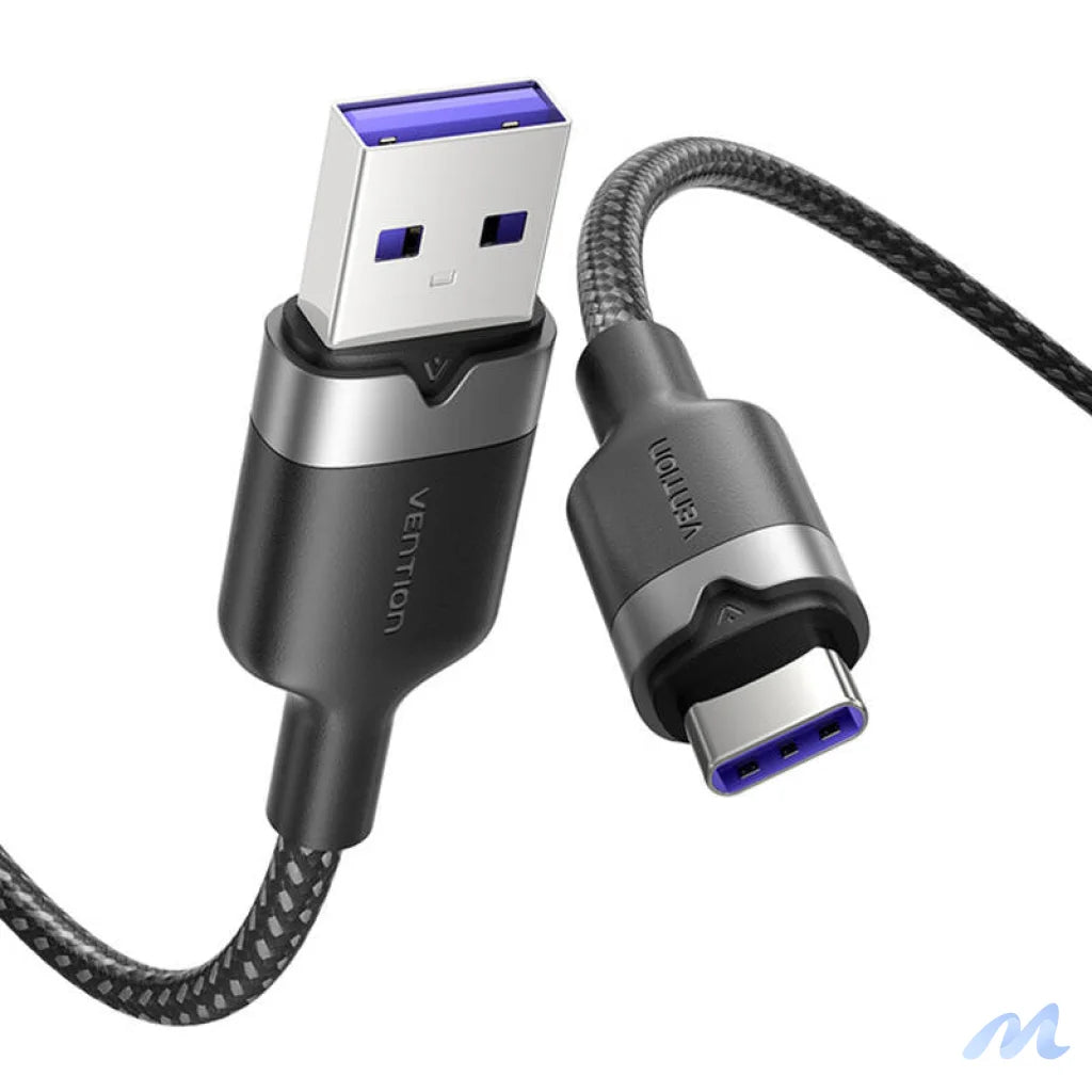 USB 2.0 A to USB-C 6A Vention CTOBF 1M cable (black)