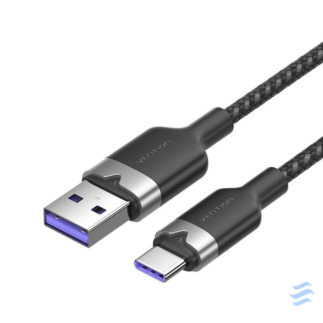 USB 2.0 A to USB C 6A Vention CTOBH 2M cable (black) USB cables