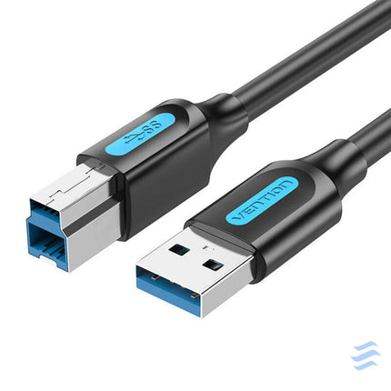 USB 3.0 A to B print cable Vention COOBI 2A 3m Black PVC USB cables