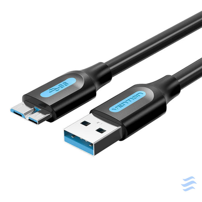 USB 3.0 A to Micro B cable Vention COPBG 2A 1.5m Black PVC USB cables