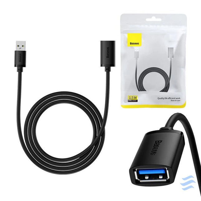 USB 3.0 Extension cable Baseus male to female AirJoy Series 1.5m (black) USB cables