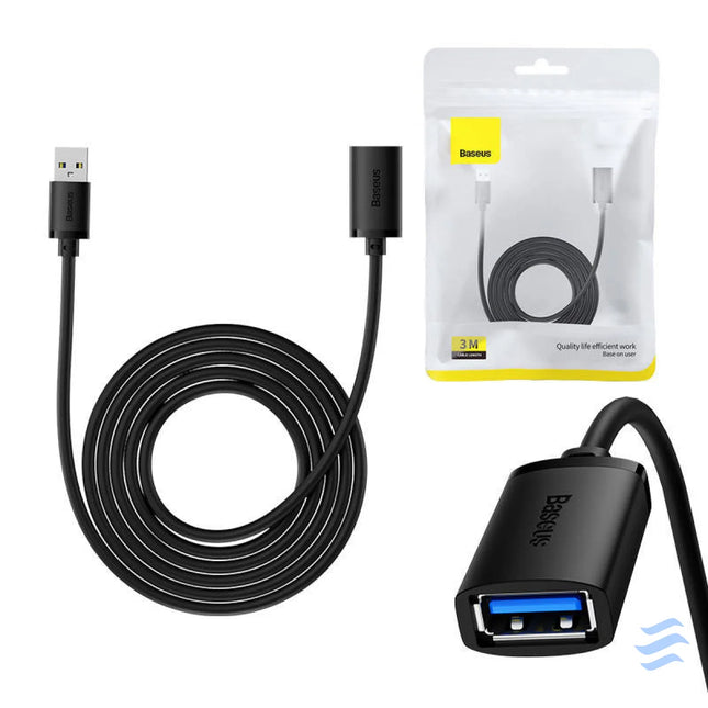 USB 3.0 Extension cable Baseus male to female AirJoy Series 3m (black) USB cables
