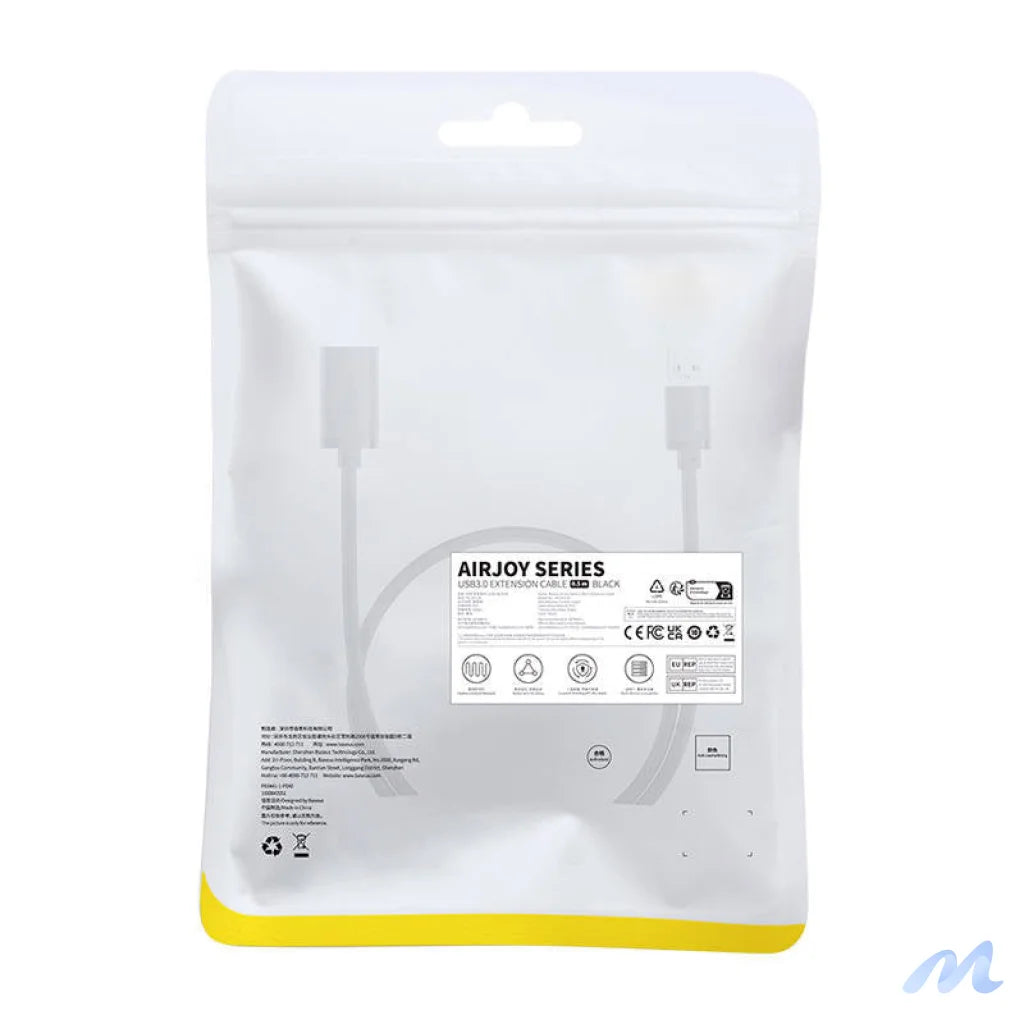 USB 3.0 Extension cable Baseus male to female, AirJoy Series, 0.5m (black)