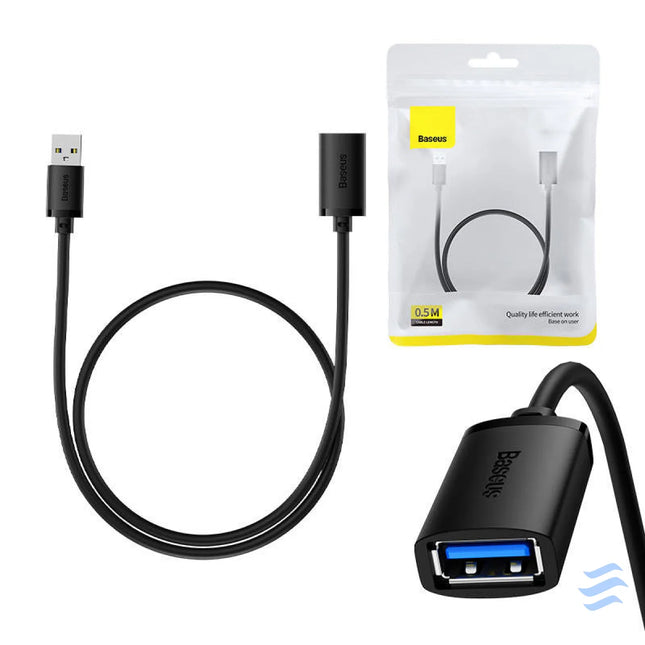 USB 3.0 Extension cable Baseus male to female AirJoy Series 0.5m (black) USB cables