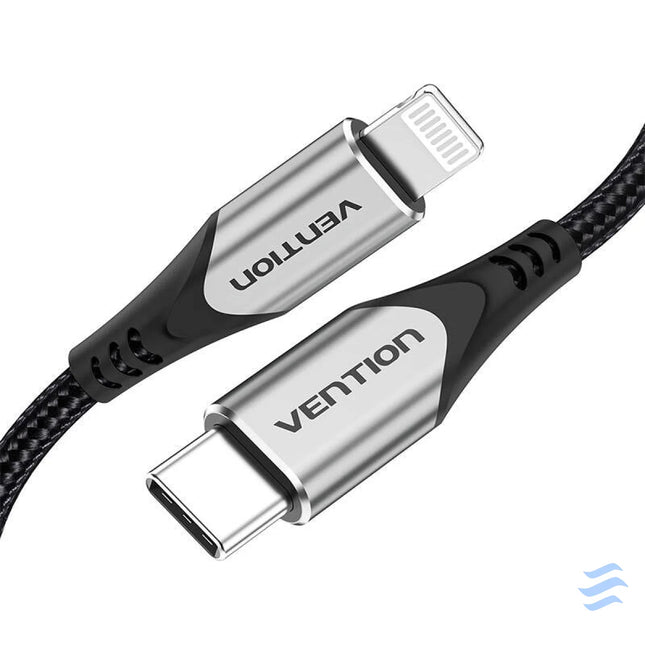 USB C 2.0 to Lightning Cable Vention TACHH 2m MFi Gray USB C to Lightning