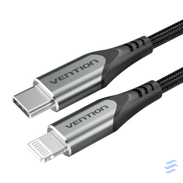 USB C 2.0 to Lightning Cable Vention TACHH 2m MFi Gray USB C to Lightning