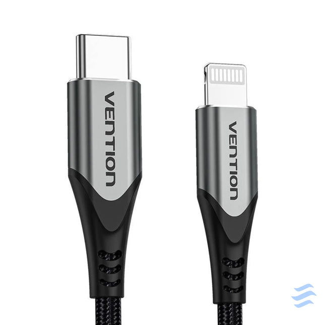 USB C 2.0 to Lightning Cable Vention TACHH 2m MFi Gray USB C to Lightning