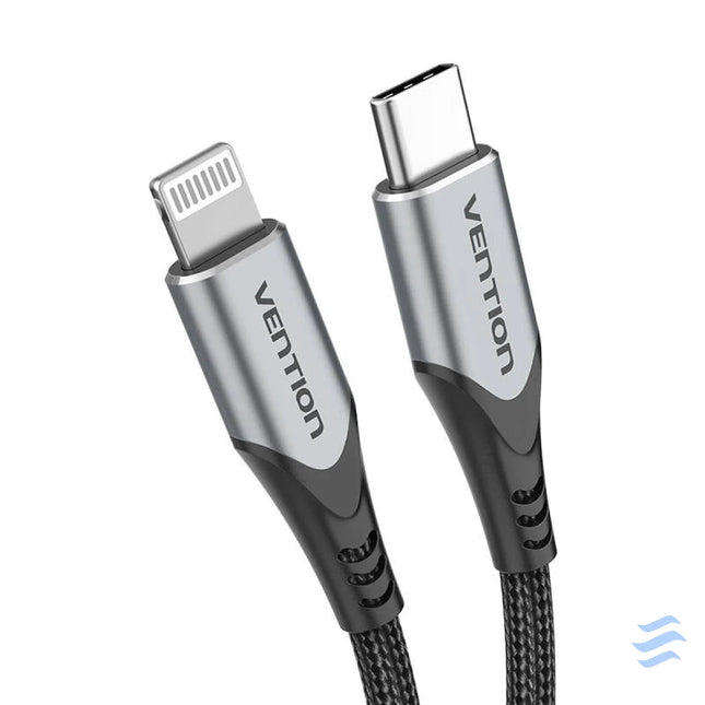 USB C 2.0 to Lightning Cable Vention TACHH 2m MFi Gray USB C to Lightning