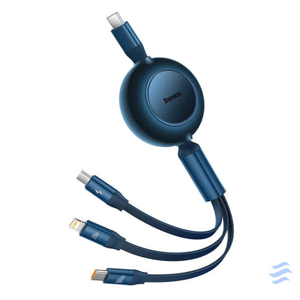 USB C 3 in 1 cable Baseus Bright Mirror 4 for micro USB / USB C / Lightning 100W / 3.5A 1.1m (Blue) Combo Cables