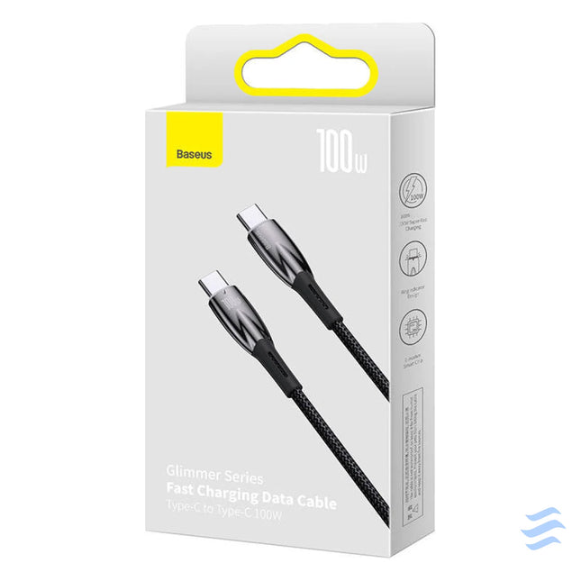 USB C cable for USB C Baseus Glimmer Series 100W 1m (Black) USB C to USB C