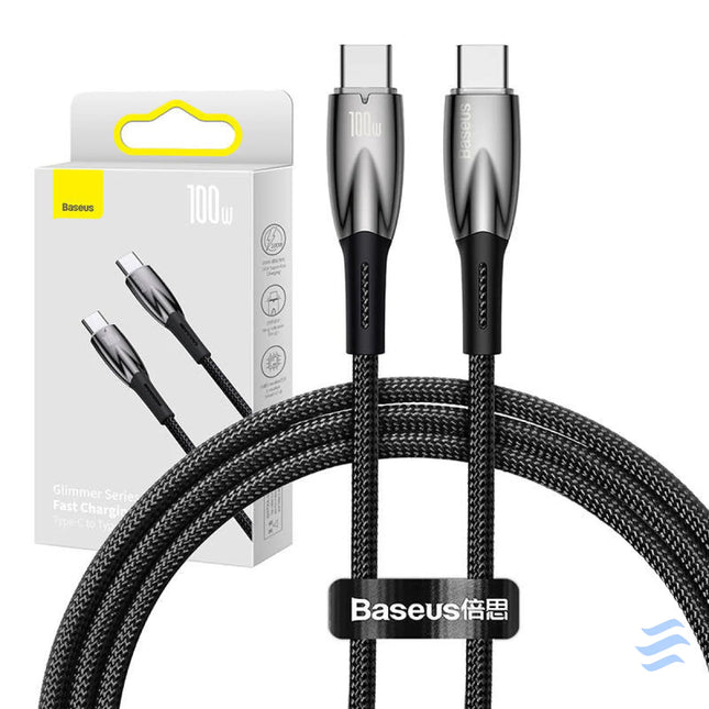 USB C cable for USB C Baseus Glimmer Series 100W 1m (Black) USB C to USB C