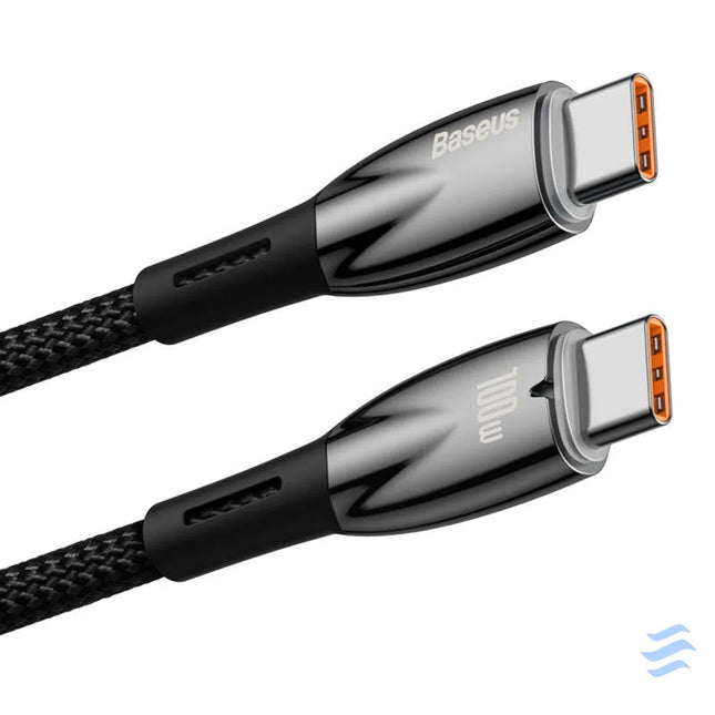 USB C cable for USB C Baseus Glimmer Series 100W 1m (Black) USB C to USB C