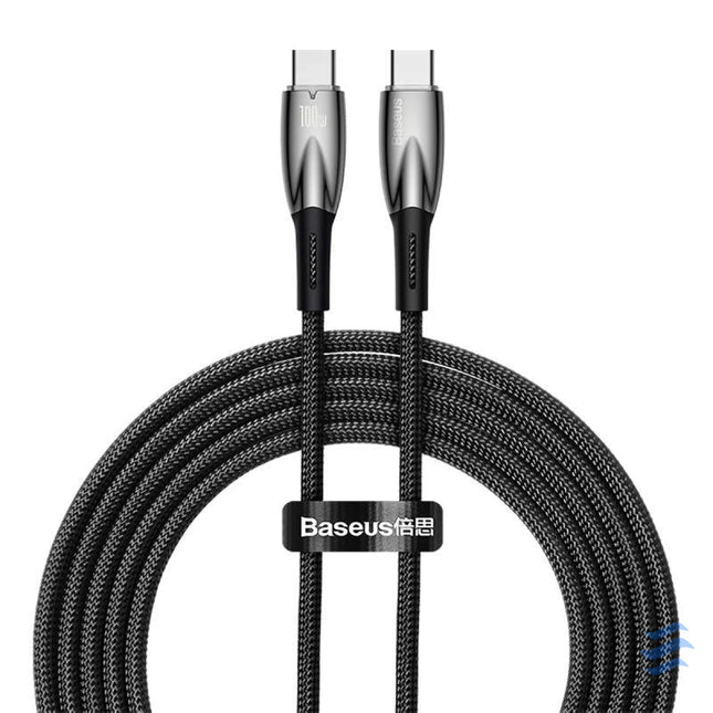 USB C cable for USB C Baseus Glimmer Series 100W 2m (Black) USB C to USB C