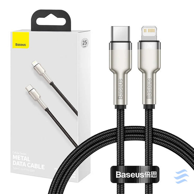 USB C cable for Lightning Baseus Cafule PD 20W 0,25m (black) USB C to Lightning