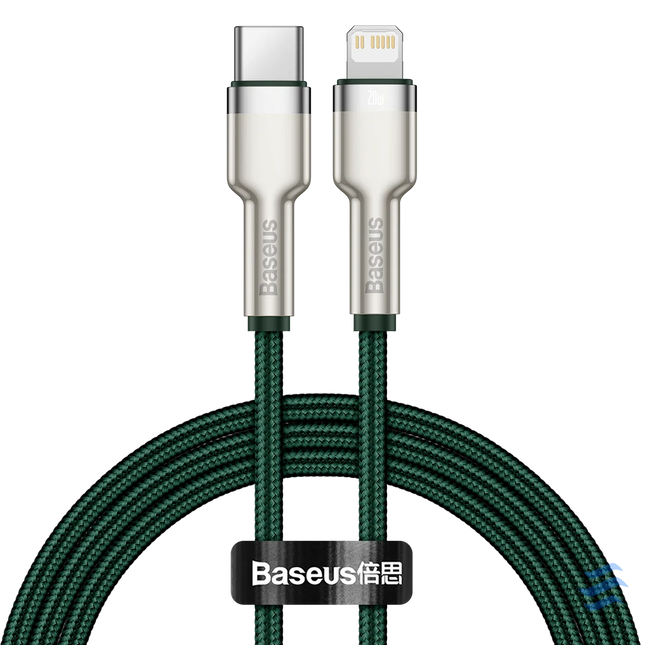 USB C cable for Lightning Baseus Cafule PD 20W 1m (green) USB C to Lightning