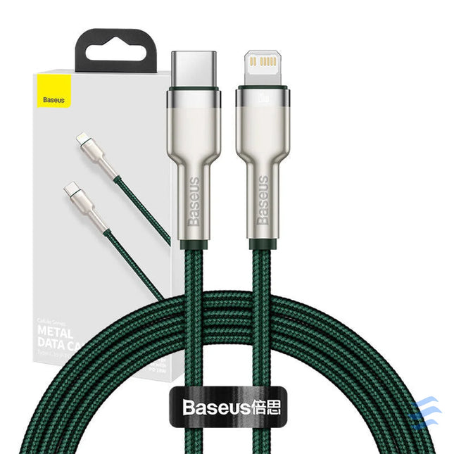 USB C cable for Lightning Baseus Cafule PD 20W 1m (green) USB C to Lightning