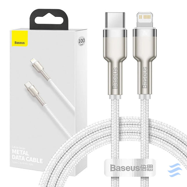 USB C cable for Lightning Baseus Cafule PD 20W 1m (white) USB C to Lightning