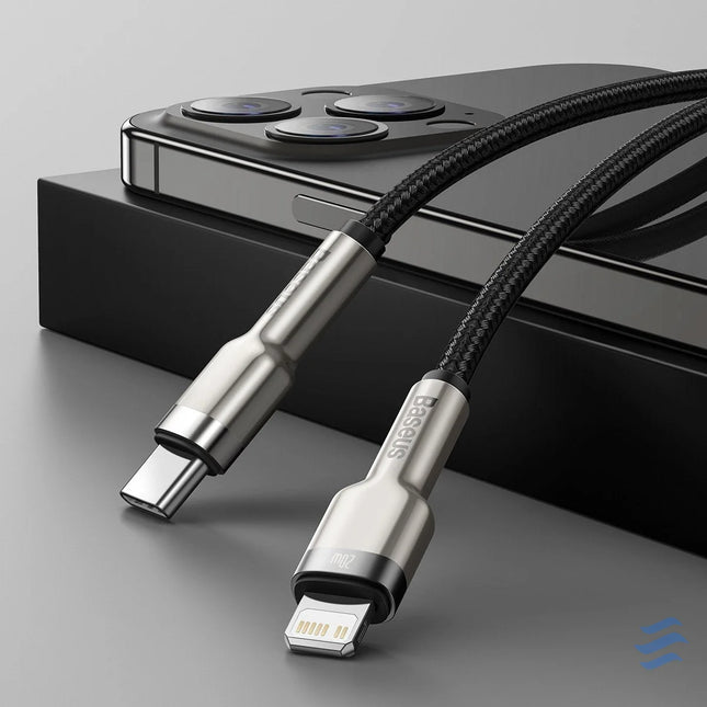 USB C cable for Lightning Baseus Cafule PD 20W 2m (black) USB C to Lightning