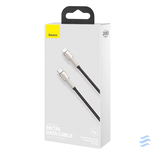 USB C cable for Lightning Baseus Cafule PD 20W 2m (black) USB C to Lightning