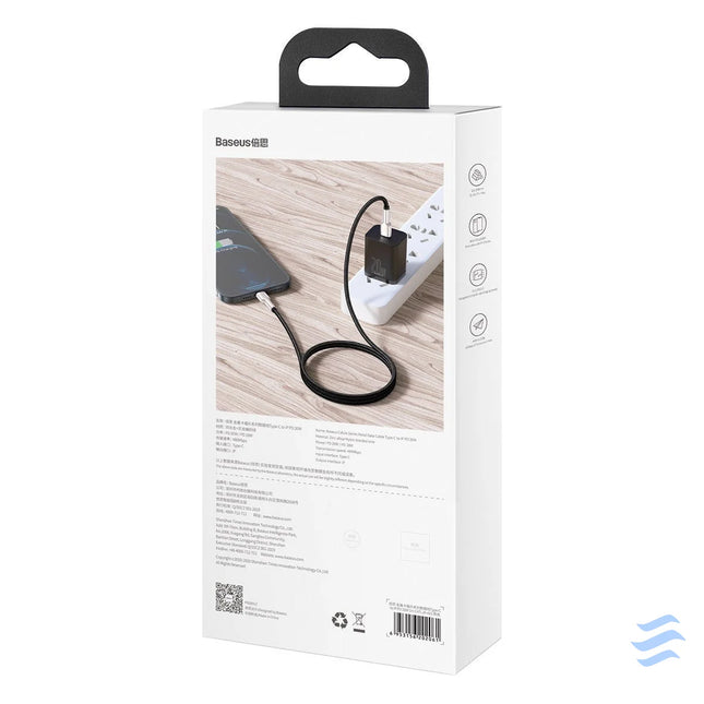 USB C cable for Lightning Baseus Cafule PD 20W 2m (black) USB C to Lightning