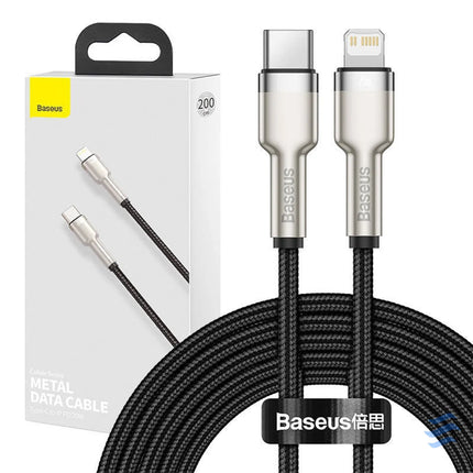 USB C cable for Lightning Baseus Cafule PD 20W 2m (black) USB C to Lightning
