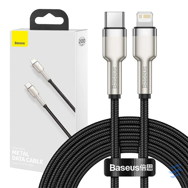 USB C cable for Lightning Baseus Cafule PD 20W 2m (black) USB C to Lightning