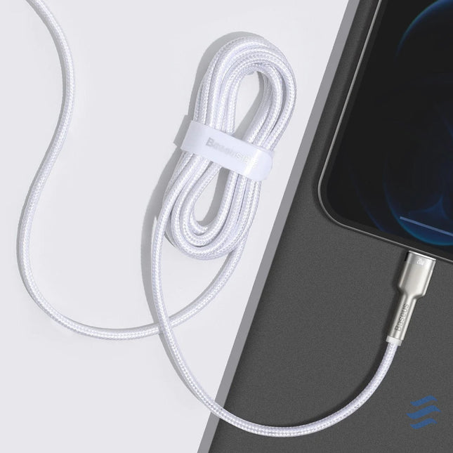 USB C cable for Lightning Baseus Cafule PD 20W 2m (white) USB C to Lightning