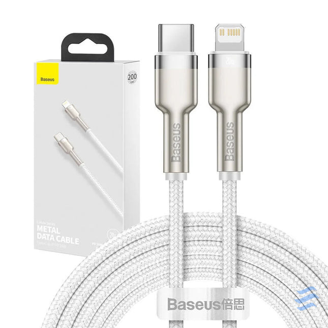 USB C cable for Lightning Baseus Cafule PD 20W 2m (white) USB C to Lightning