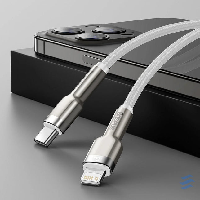 USB C cable for Lightning Baseus Cafule PD 20W 2m (white) USB C to Lightning
