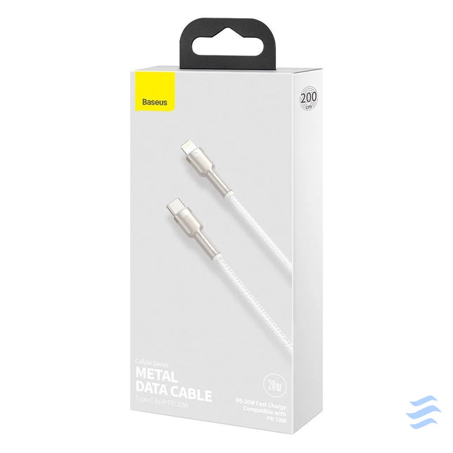 USB C cable for Lightning Baseus Cafule PD 20W 2m (white) USB C to Lightning