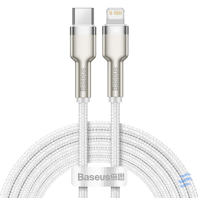 USB C cable for Lightning Baseus Cafule PD 20W 2m (white) USB C to Lightning