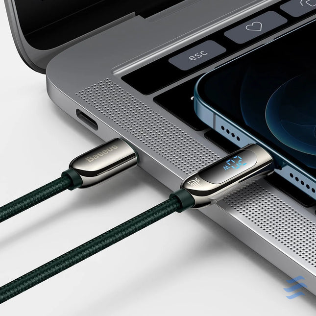 USB C cable for Lightning Baseus Display PD 20W 2m (green) USB C to Lightning