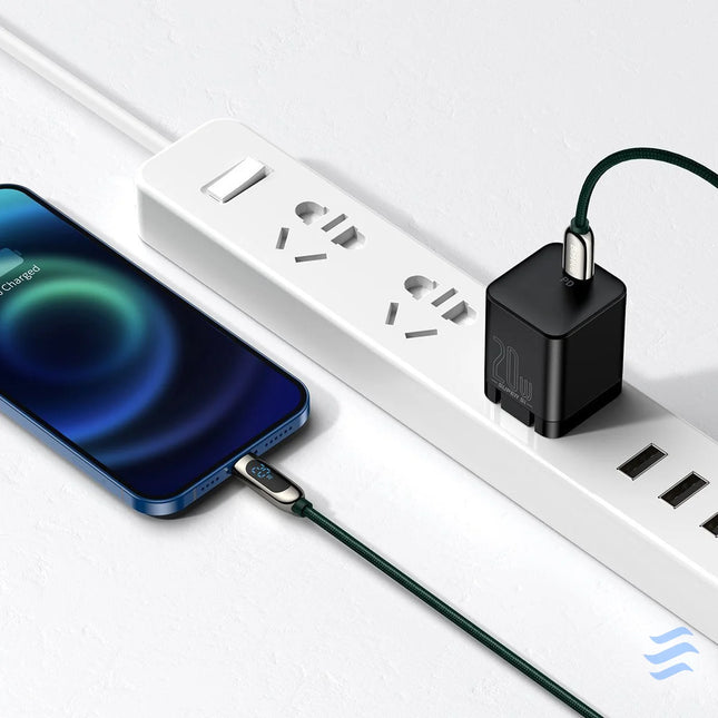 USB C cable for Lightning Baseus Display PD 20W 2m (green) USB C to Lightning