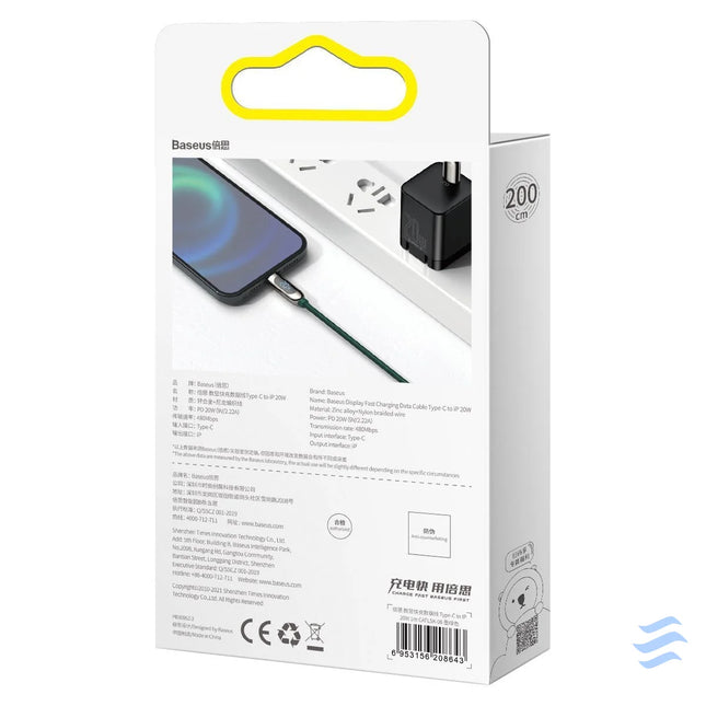 USB C cable for Lightning Baseus Display PD 20W 2m (green) USB C to Lightning