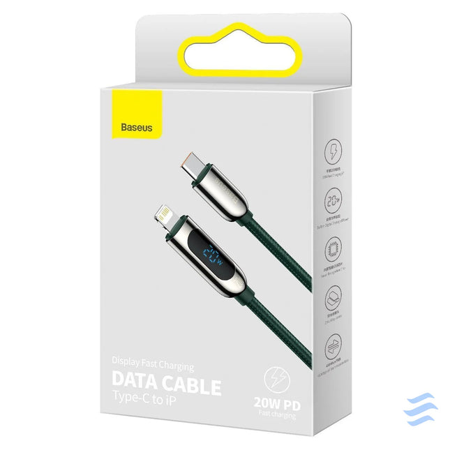 USB C cable for Lightning Baseus Display PD 20W 2m (green) USB C to Lightning