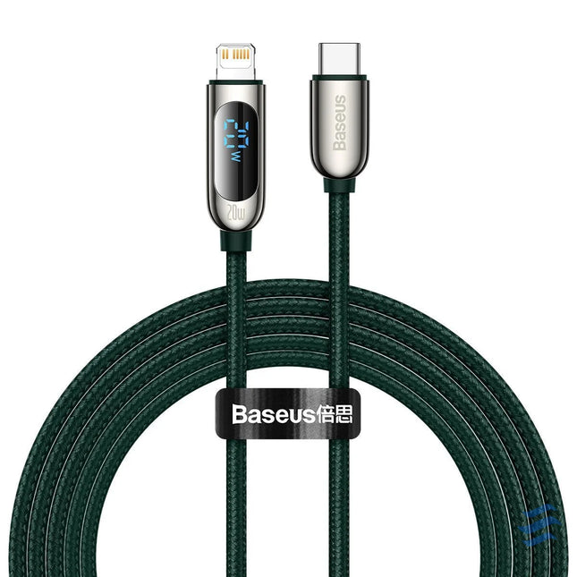 USB C cable for Lightning Baseus Display PD 20W 2m (green) USB C to Lightning