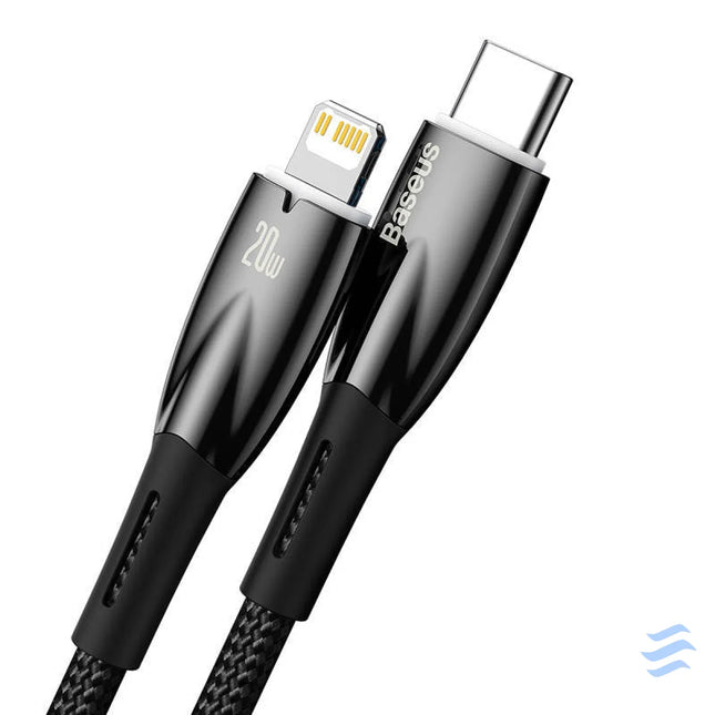 USB C cable for Lightning Baseus Glimmer Series 20W 1m (Black) USB C to Lightning