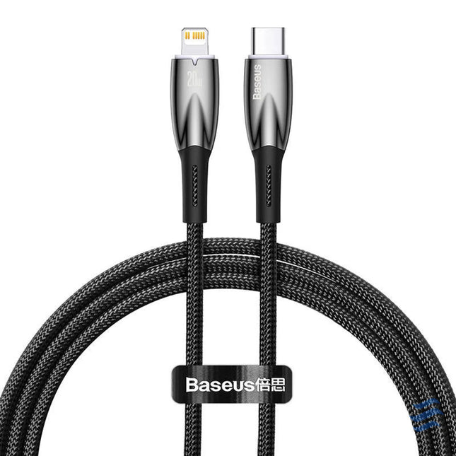 USB C cable for Lightning Baseus Glimmer Series 20W 1m (Black) USB C to Lightning