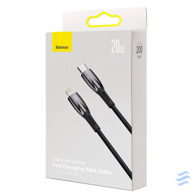 USB C cable for Lightning Baseus Glimmer Series 20W 2m (Black) USB C to Lightning