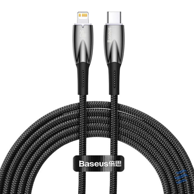 USB C cable for Lightning Baseus Glimmer Series 20W 2m (Black) USB C to Lightning