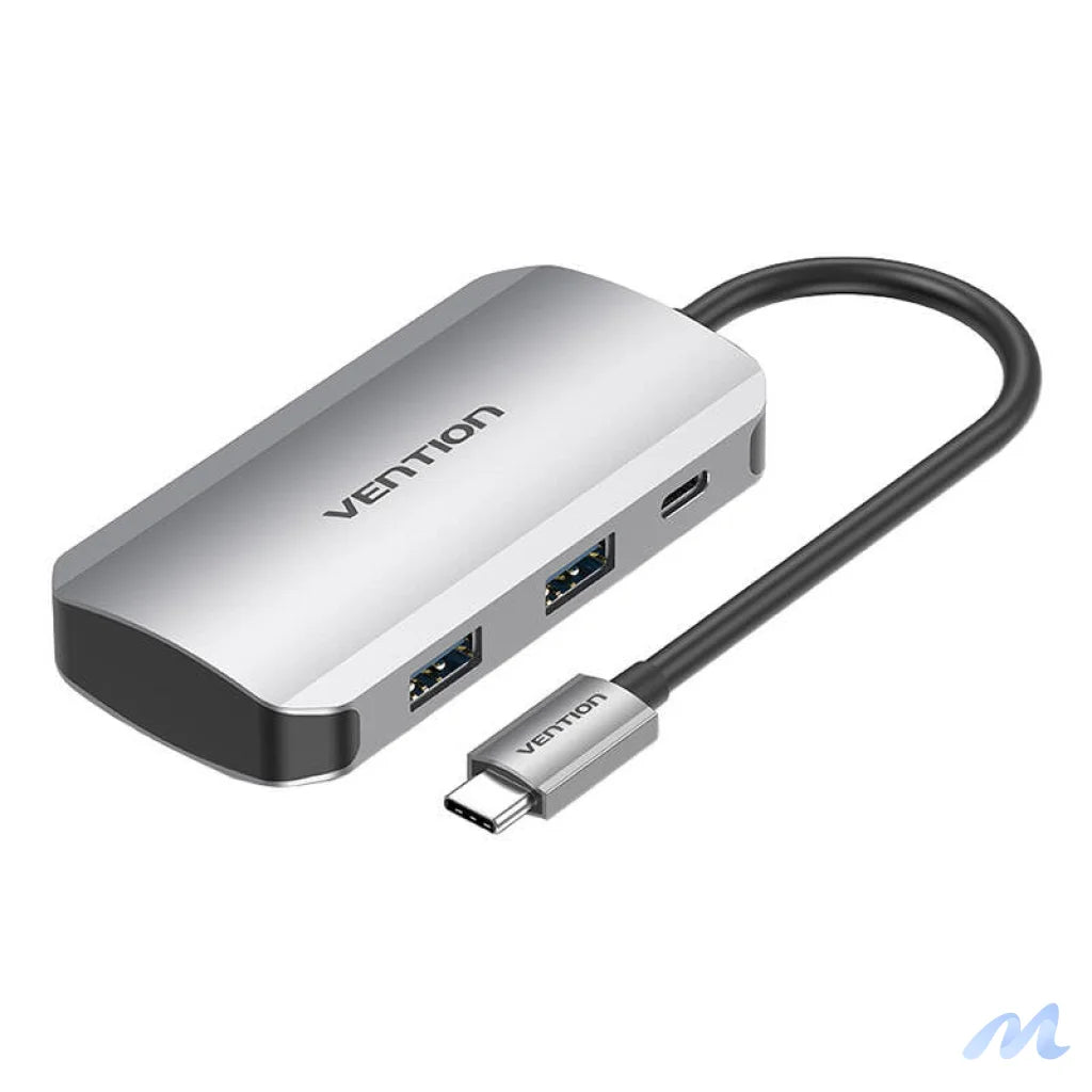 USB-C Docking Station to 4x USB3.0, PD 0.15m Vention TNBHB (gray)