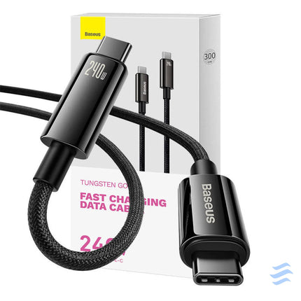 USB C to USB C cable Baseus Tungsten Gold 240W 3m (black) USB C to USB C
