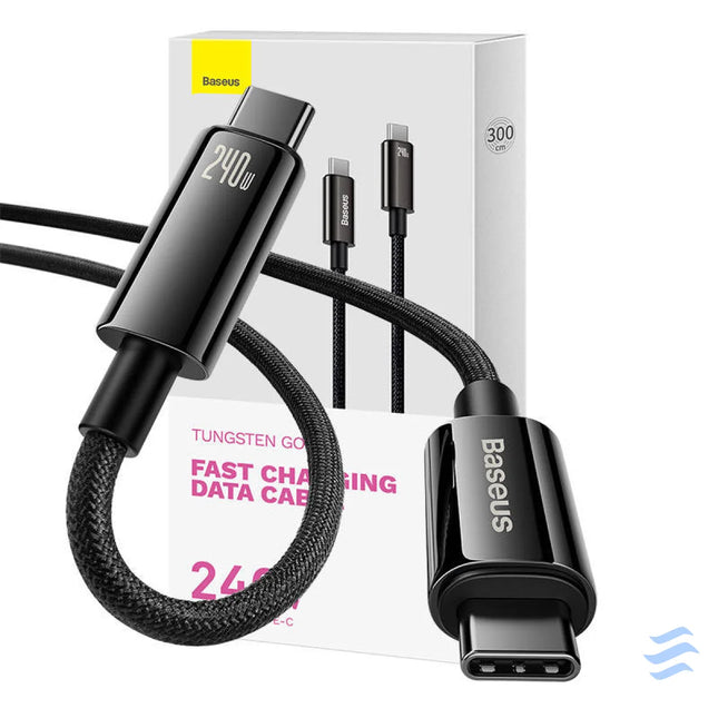 USB C to USB C cable Baseus Tungsten Gold 240W 3m (black) USB C to USB C