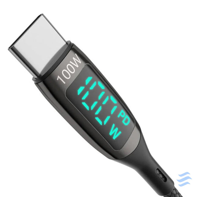 USB C to USB C cable BlitzWolf BW TC23 with display 100W 1.8m (black) USB C to USB C