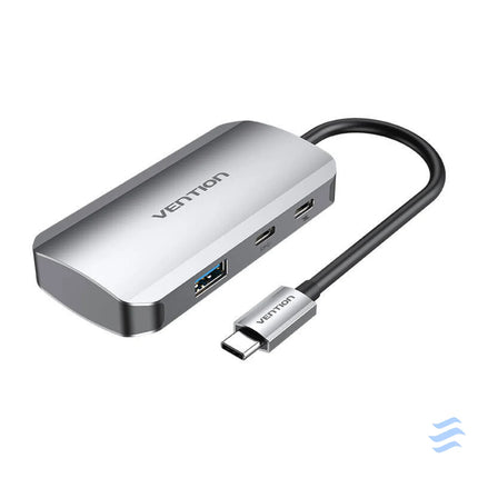 USB C to USB C Docking Station 3x USB3.0 PD 0.15m Vention TNDHB gray Docking stations
